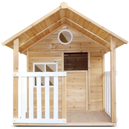 Lifespan Kids Archie Wooden Cubby House | Outdoor playhouse for kids, complete with slide and swings.