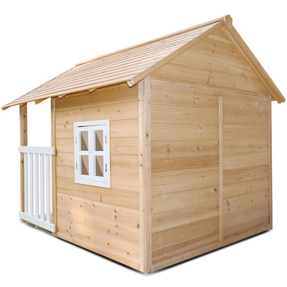 Archie Wooden Cubby House for outdoor play with slide, swings, and climbing frame.