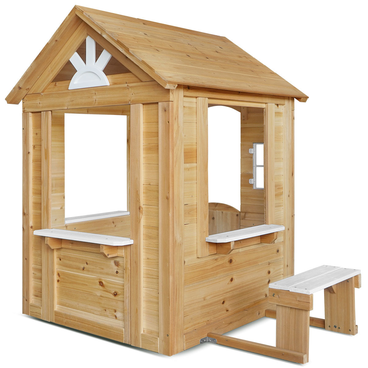 Teddy Cubby House | Natural Timber with Floor & Picket Fence