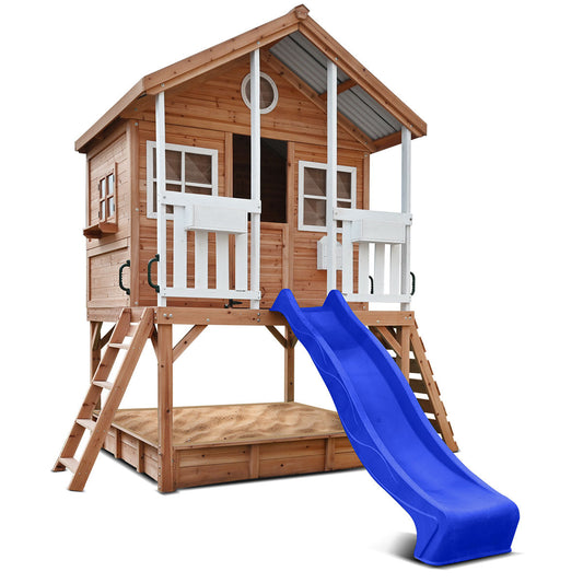 Winchester Cubby House | 1.2m Elevated Platform & 2.2m Blue Slide