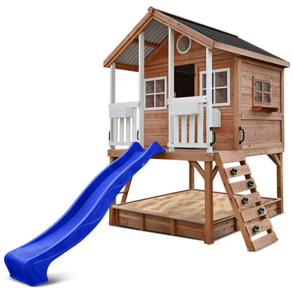 Winchester Cubby House | 1.2m Elevated Platform & 2.2m Blue Slide