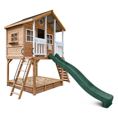 Winchester Cubby House | 1.45m Elevated Platform & 3m Green Slide