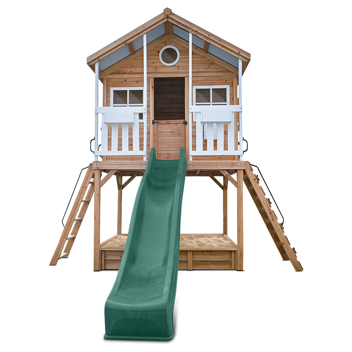 Winchester Cubby House | 1.45m Elevated Platform & 3m Green Slide