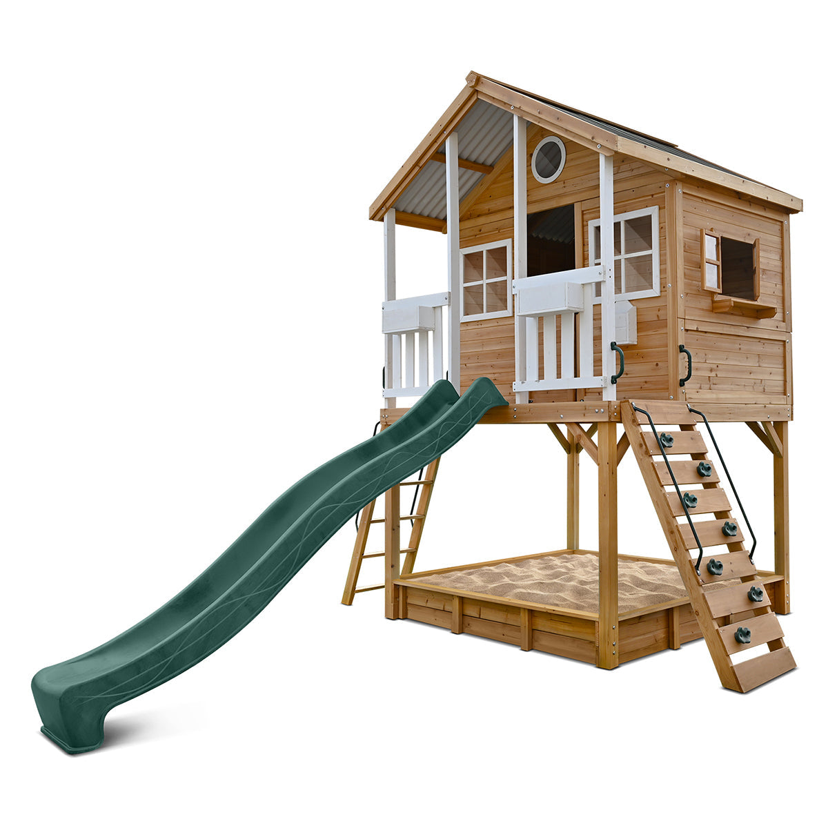 Winchester Cubby House | 1.45m Elevated Platform & 3m Green Slide