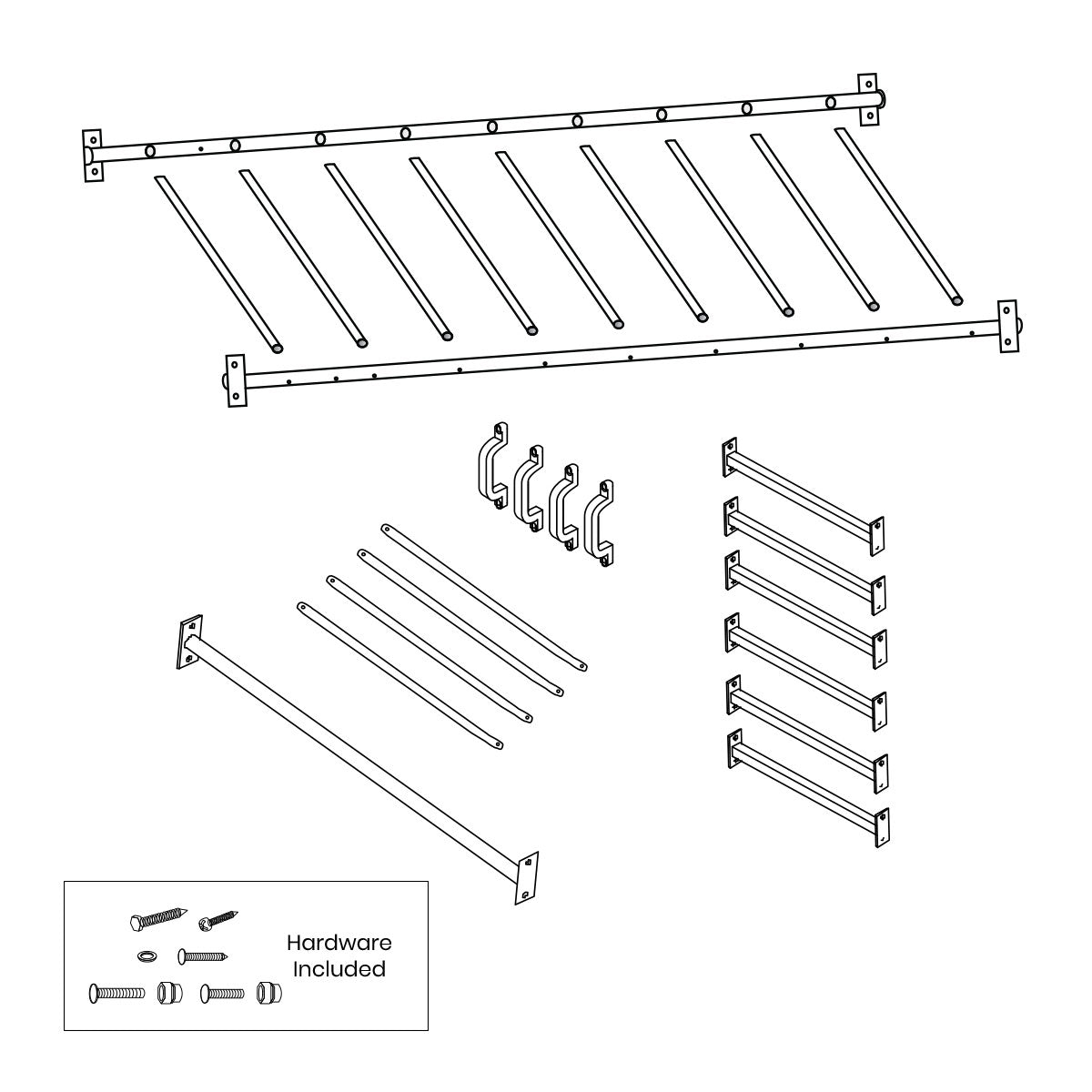 Customizable monkey bar kit with 2.5m length, ideal for kids active play at home.