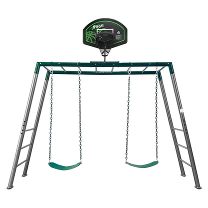 Stanley Heavy Duty Monkey Bars with Swing and Basketball Ring