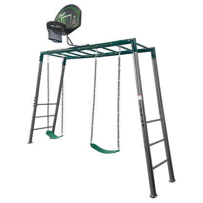 Stanley Heavy Duty Monkey Bars with Swing and Basketball Ring