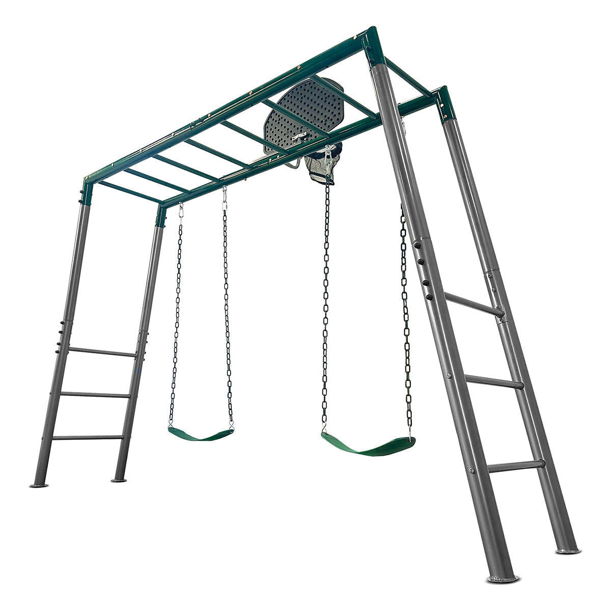 Stanley Heavy Duty Monkey Bars with Swing and Basketball Ring