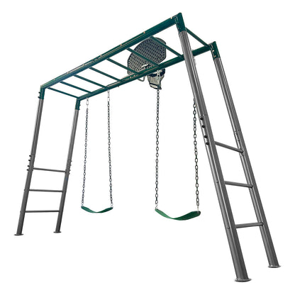 Stanley Heavy Duty Monkey Bars with Swing and Basketball Ring