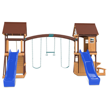 Armadale Play Centre with rock-climbing wall, swings, and trapeze