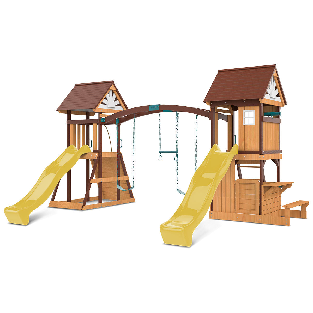 Lifespan Kids Armadale Play Centre with dual yellow slides and swings