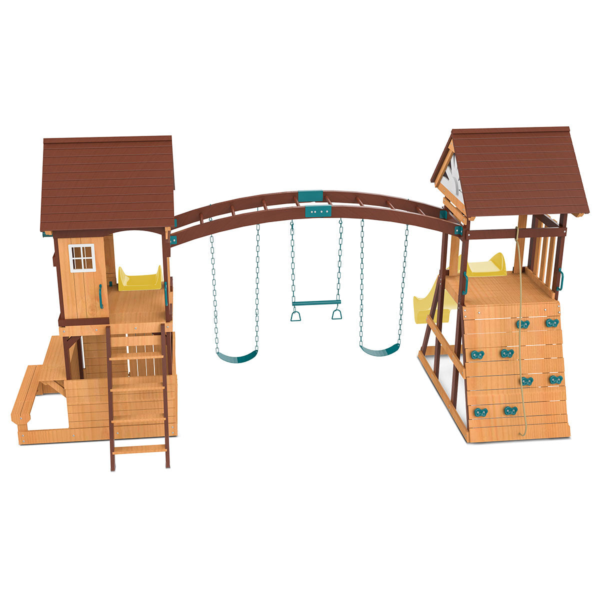 Creative play area with bench and play kitchen under the Armadale Play Centre