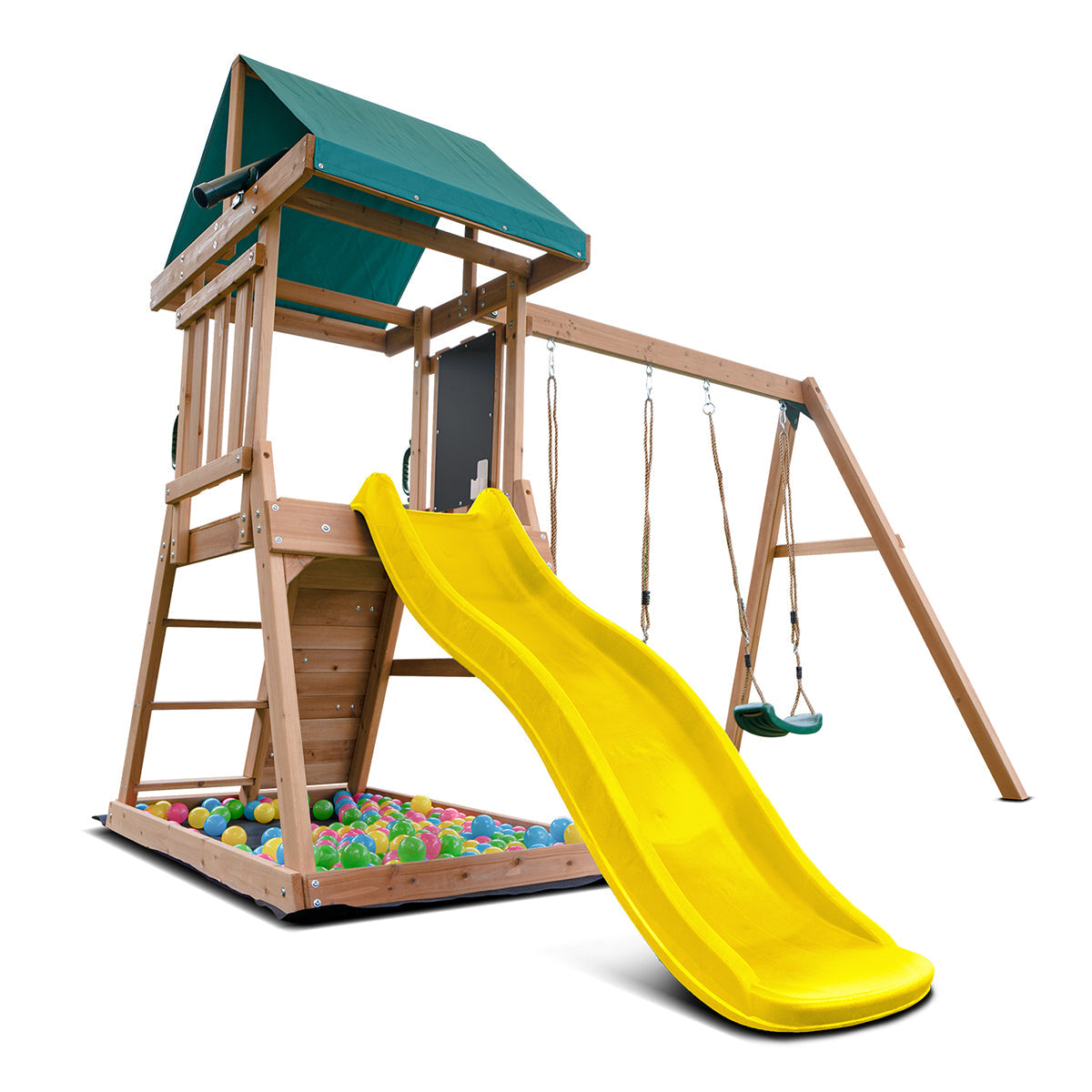 Greenvale Play Centre | 1.8m Yellow Slide & Rock Wall for Kids