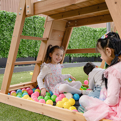 Greenvale Play Centre | 1.8m Yellow Slide & Rock Wall for Kids
