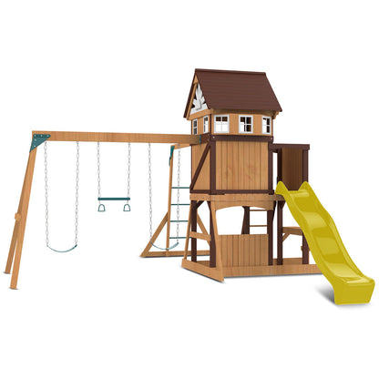 Lifespan Kids Meer Brook Play Centre with 2.2m yellow slide and swings