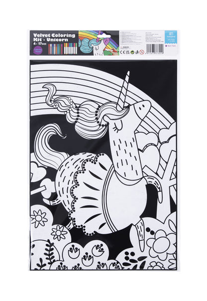 Tookyland Unicorn Velvet Colouring Set with Glitter Pens