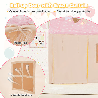 Pink Toddler Playhouse | Glow In Dark Stars & Mesh Windows