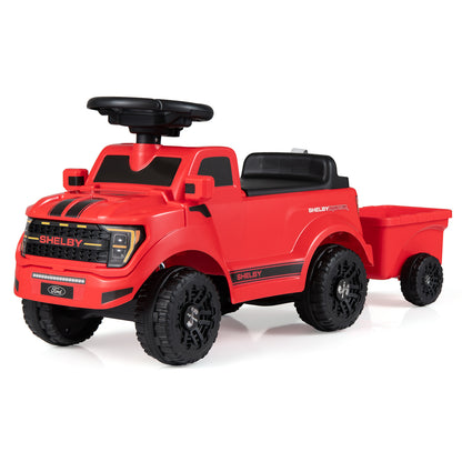 Red Ford Shelby F-150 Raptor Kids Ride On Car with Trailer