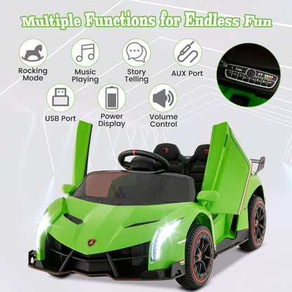 Green Licensed Lamborghini Kids Ride-On Car | 12V 4WD