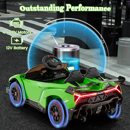 Green Licensed Lamborghini Kids Ride-On Car | 12V 4WD