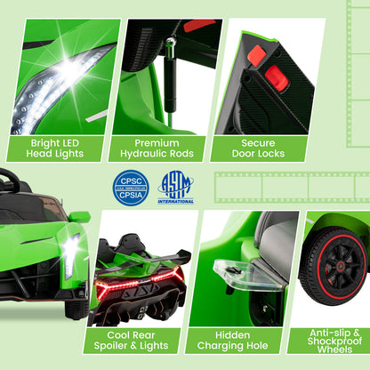 Green Licensed Lamborghini Kids Ride-On Car | 12V 4WD