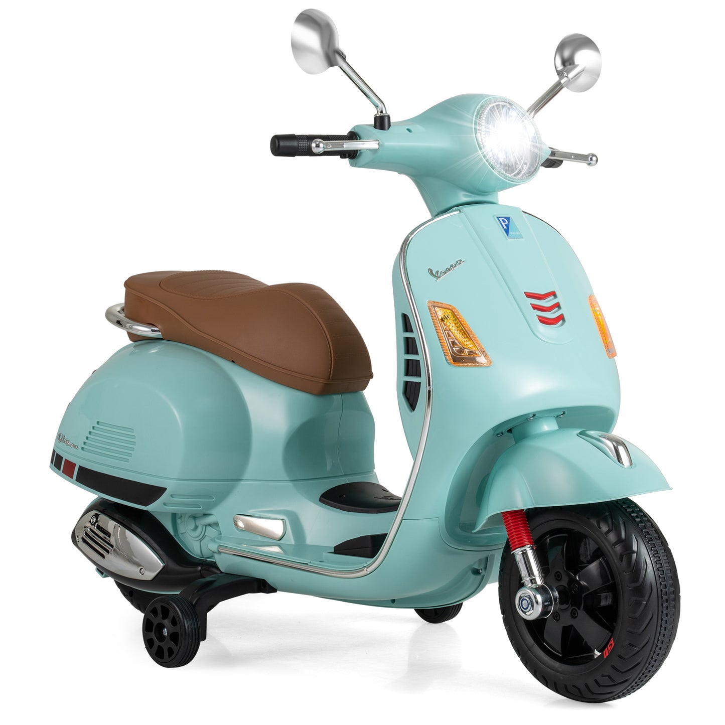 Licensed Vespa 12V Kids Electric Motorcycle Dual Motors Green