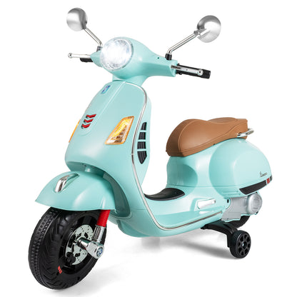 Licensed Vespa 12V Kids Electric Motorcycle Dual Motors Green