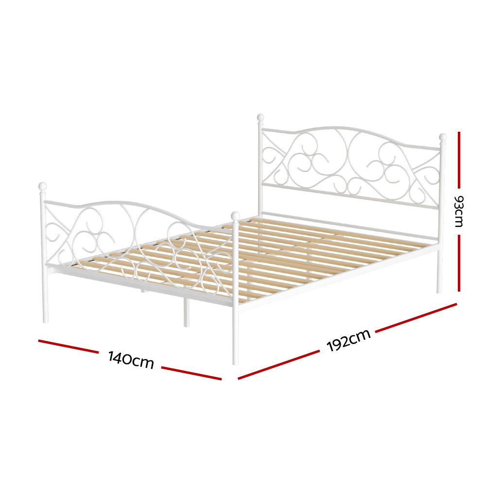 Artiss GROA Double Metal Bed Frame with Storage - Ideal space-saving solution for kids room.