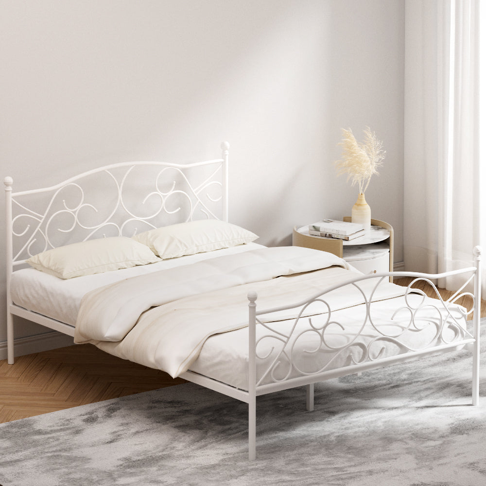 Artiss GROA Double Metal Bed Frame with hidden storage, perfect for kids room organization.