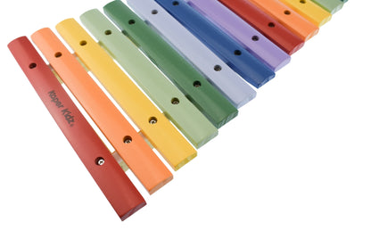 15-bar rainbow xylophone delivers tones, encouraging musical exploration and creativity for budding.