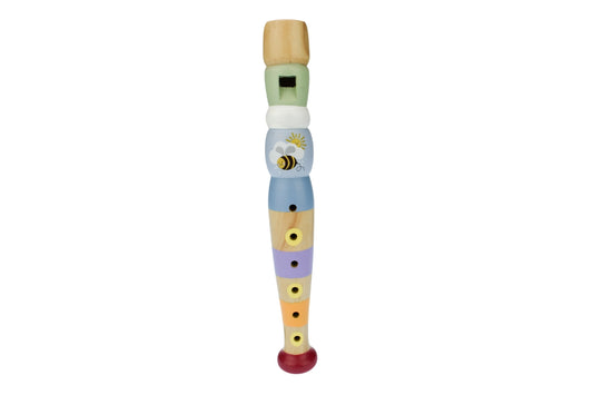 Vibrant wooden piccolo recorder offers melodious tones and easy playability for budding musicians and performers