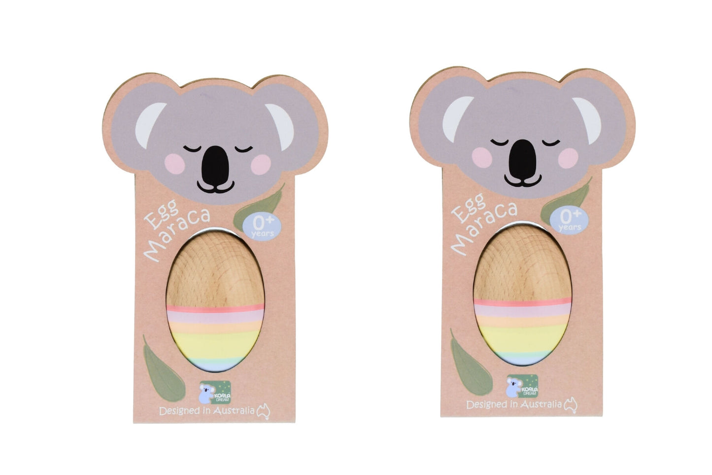 Rainbow Beech Wood Egg Shakers 2 Pack | Musical Sensory Toy