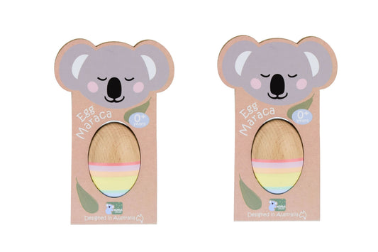 Rainbow Beech Wood Egg Shakers 2 Pack | Musical Sensory Toy
