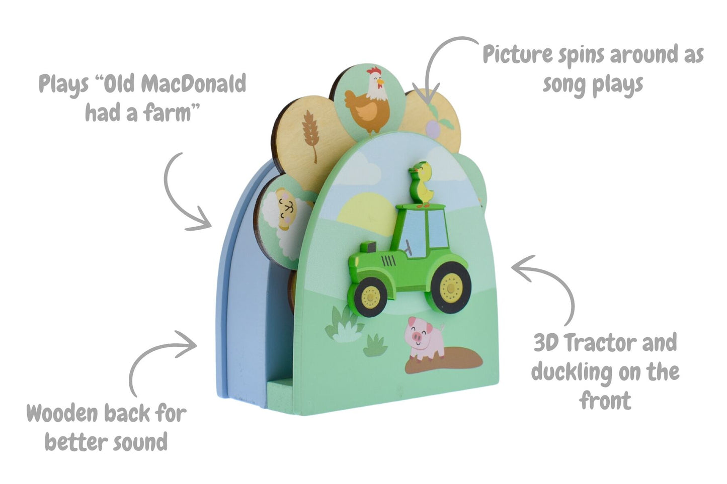 Farm Friends Spin Along Music Box