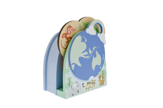 Wild Buddies Colorful Wooden Ferris Wheel Music Box | Spins