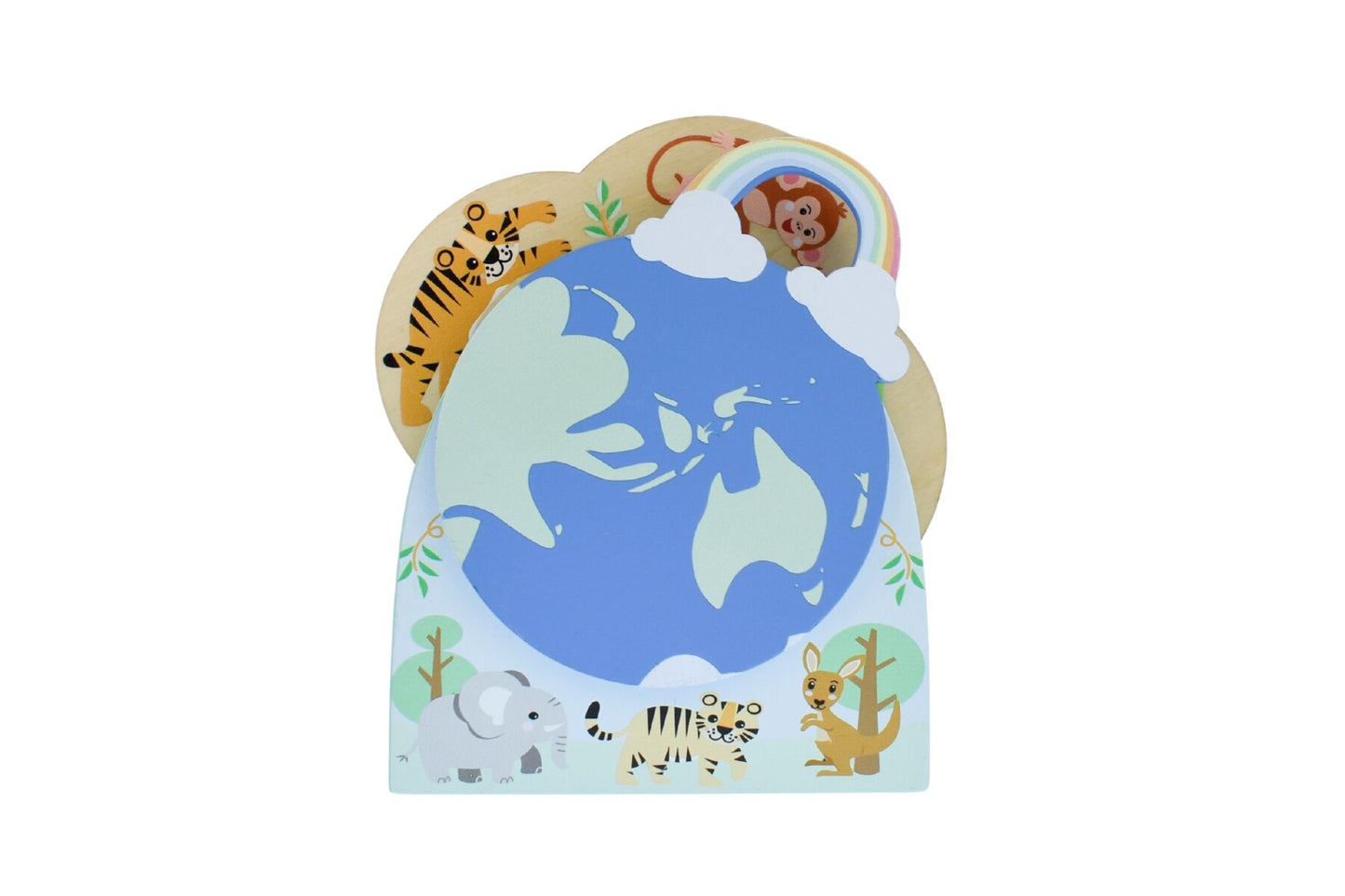 Wild Buddies Colorful Wooden Ferris Wheel Music Box | Spins