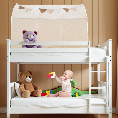 Twin Bed Tent with Glow in Dark Stars & Privacy | Beige