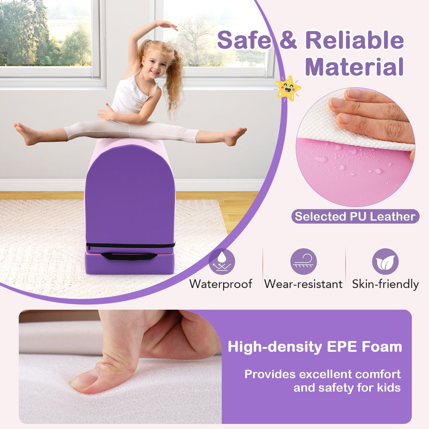 Purple Mailbox Gymnastics Vaulting Box | Detachable Tumbling Mat