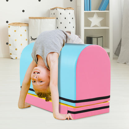 Light Blue Gymnastics Vaulting Box | Detachable Tumbling Mat