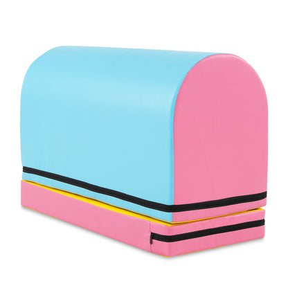 Light Blue Gymnastics Vaulting Box | Detachable Tumbling Mat