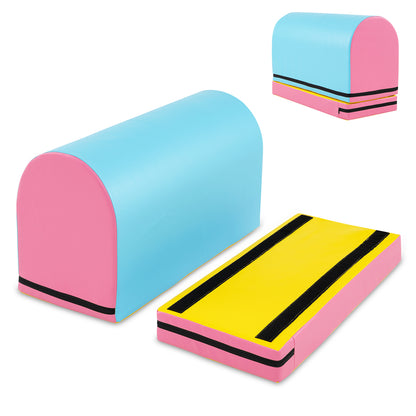 Light Blue Gymnastics Vaulting Box | Detachable Tumbling Mat