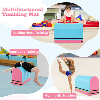 Light Blue Gymnastics Vaulting Box | Detachable Tumbling Mat