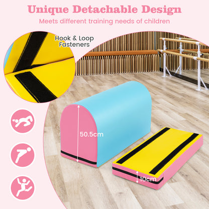 Light Blue Gymnastics Vaulting Box | Detachable Tumbling Mat