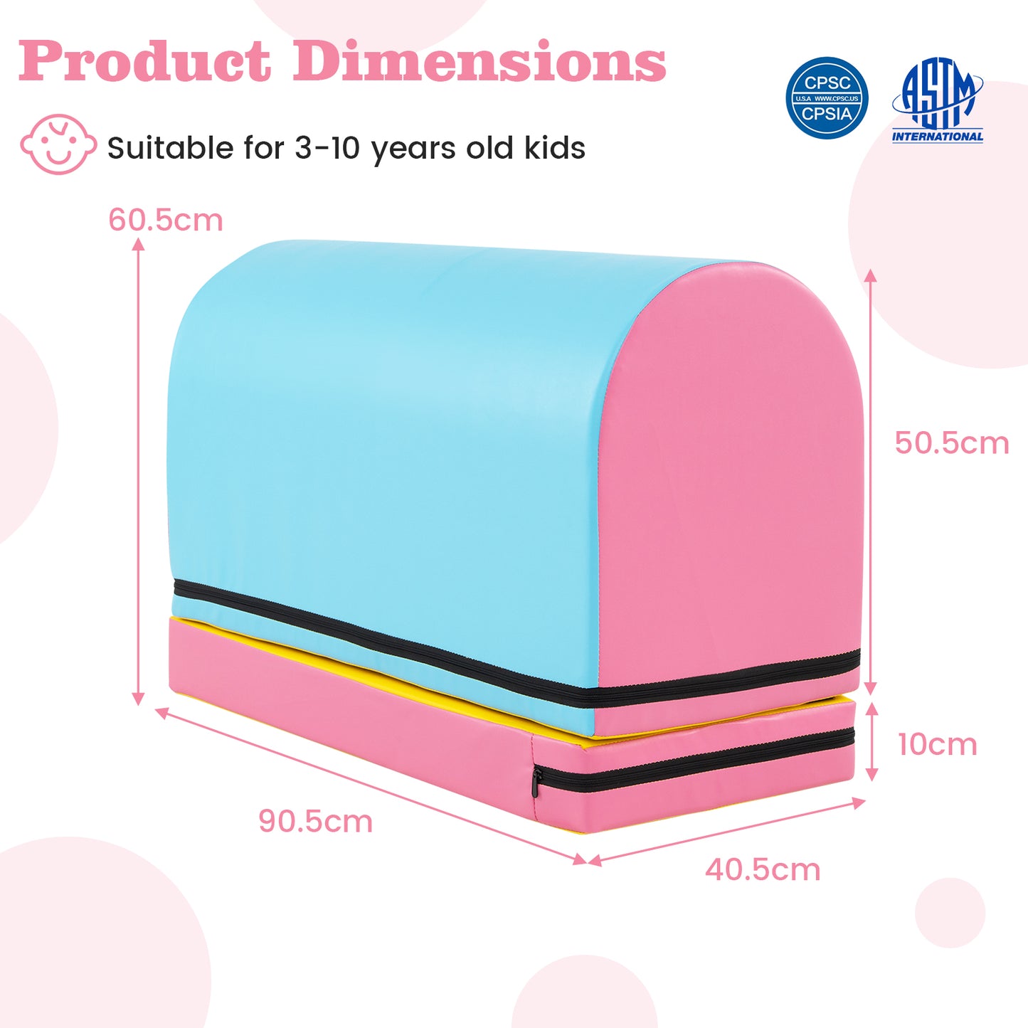 Light Blue Gymnastics Vaulting Box | Detachable Tumbling Mat