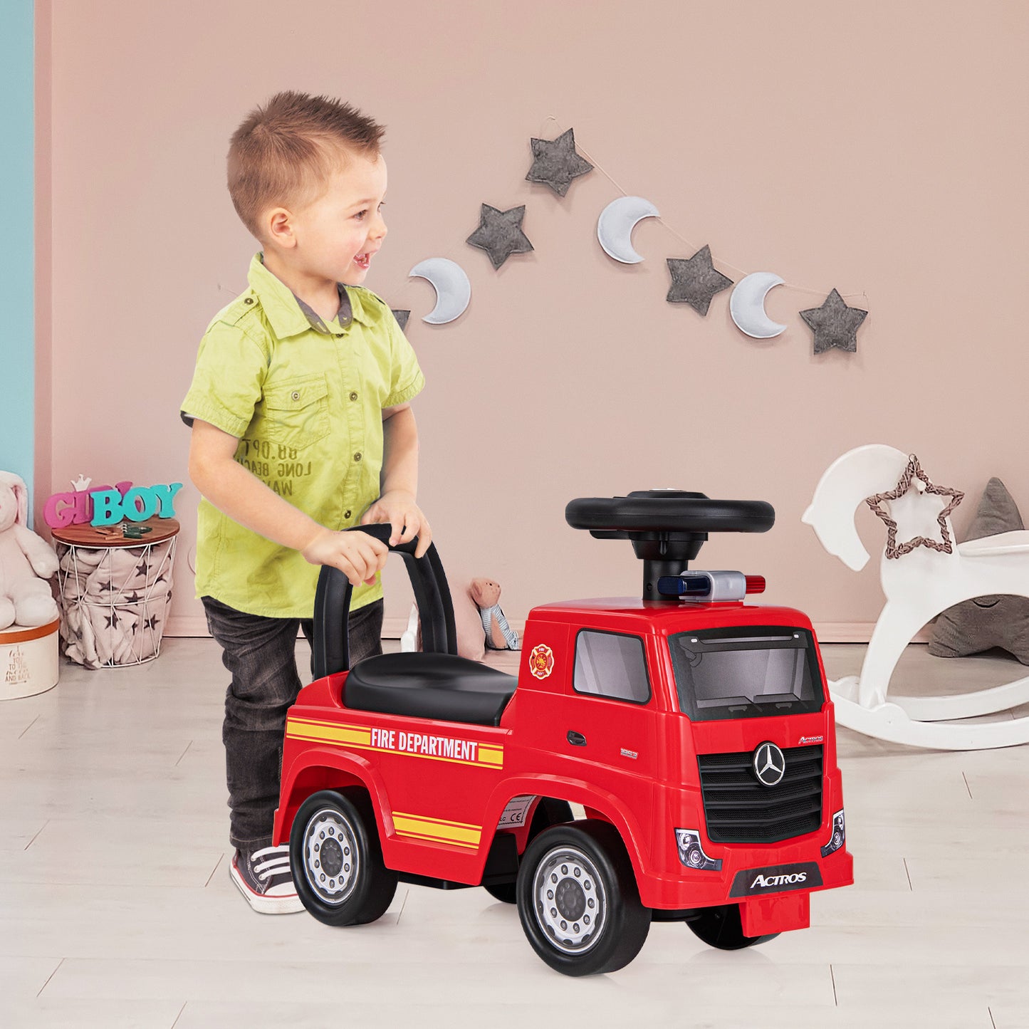 Mercedes-Benz Kids Ride On Fire Engine Truck | Red Foot To Floor