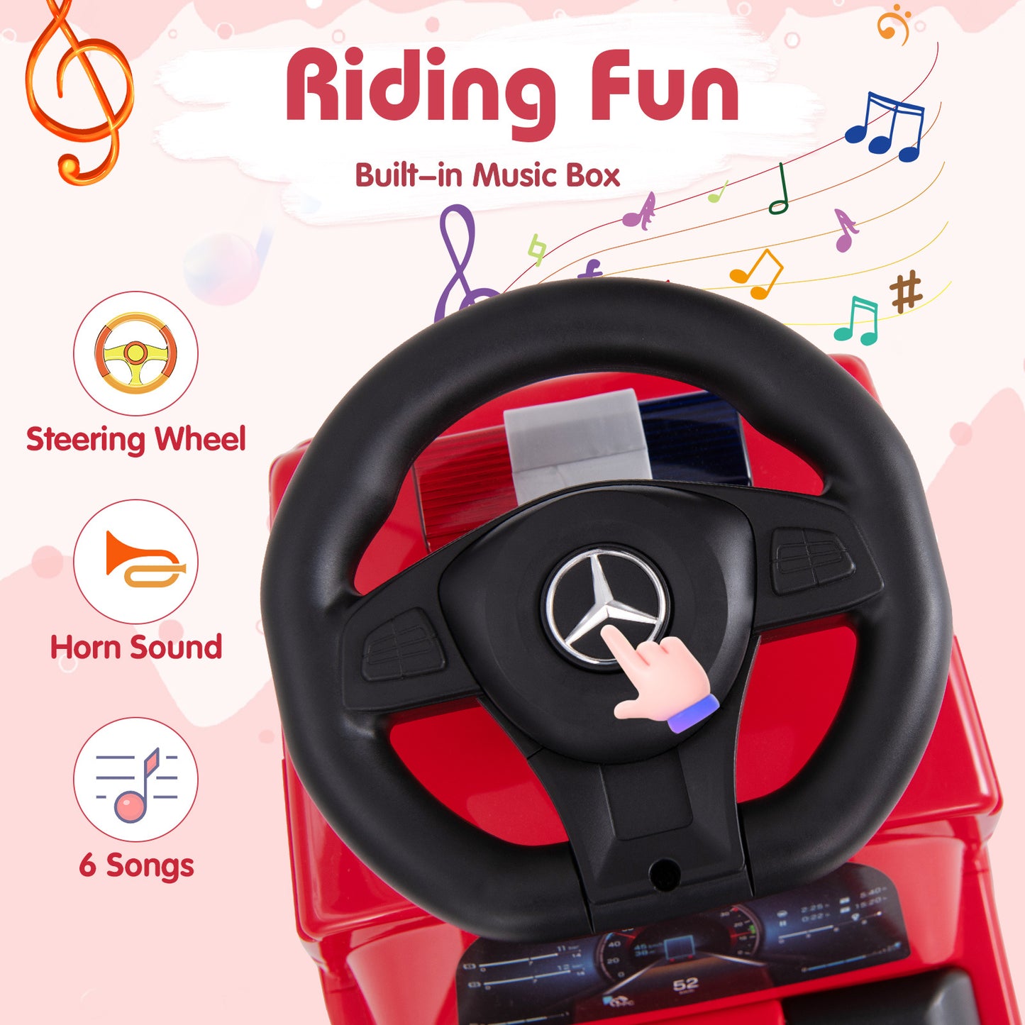 Mercedes-Benz Kids Ride On Fire Engine Truck | Red Foot To Floor