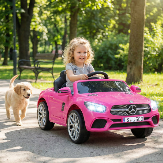 12V Licensed Mercedes Benz Kids Ride On Car with Parent Remote Control-Pink