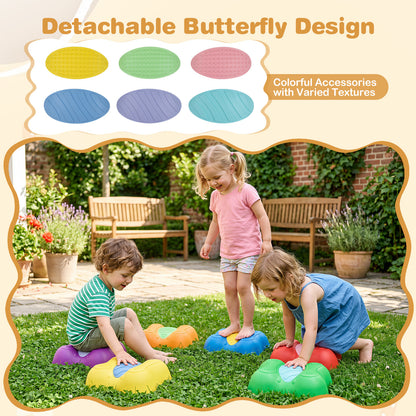 Multi-Color Montessori Stepping Stones | Detachable Butterfly Toys