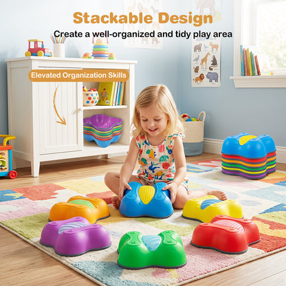 Multi-Color Montessori Stepping Stones | Detachable Butterfly Toys