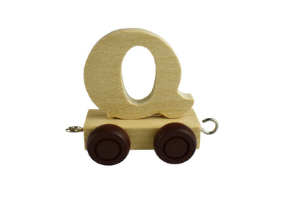 Kaper Kidz Wooden Alphabet Train Letter Q for Personalization